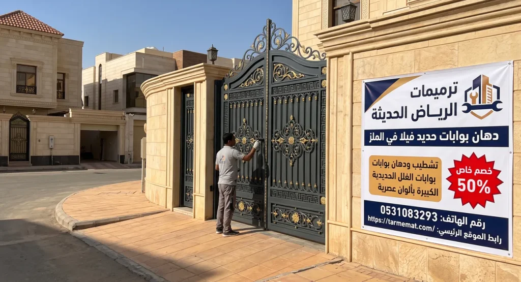 دهان بوابات حديد فيلا في الملز
